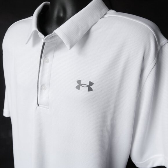 Under Armour HeatGear White Stretch Polo (3XL) OMG!! 😎 - Picture 2 of 11